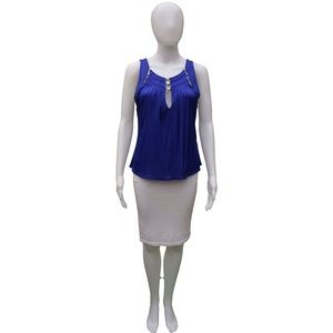 ROBERTO CAVALLI COBALT COCKTAIL SERPENT EMBELLISHMENT TOP